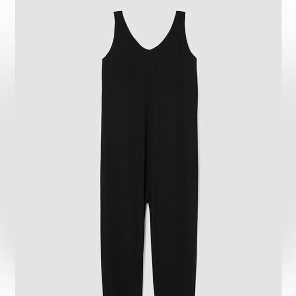 Eileen Fisher Cotton Blend Ponte Lantern Jumpsuit XS $198 - Picture 8 of 9